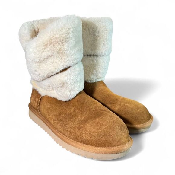 Koolaburra by UGG Women's Chestnut Dezi Short Booties Suede Boots Size 8 - Picture 1 of 7